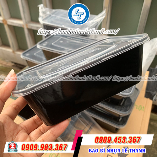 Hộp nhựa chữ nhật 750ml đựng thực phẩm Hộp nhựa chữ nhật 750ml đựng thực phẩm