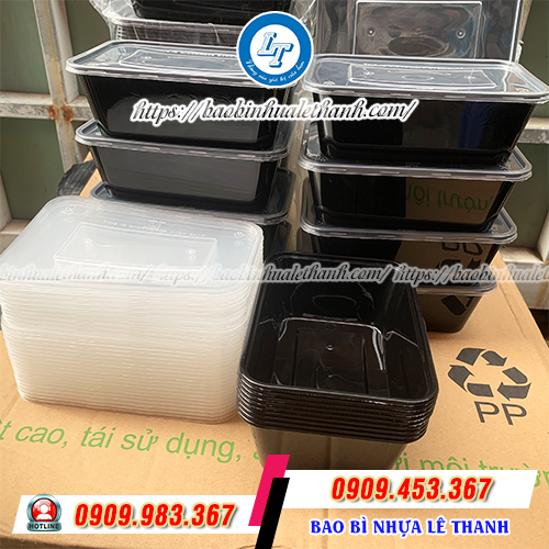 Hộp nhựa chữ nhật dùng 1 lần Hộp nhựa chữ nhật dùng 1 lần