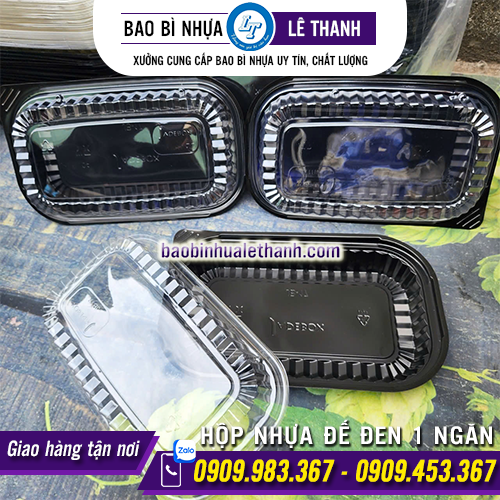 Hộp nhựa đế đen 1 ngăn giá sỉ