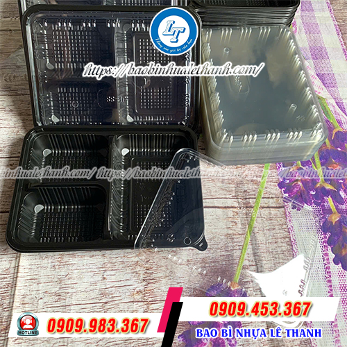Hộp nhựa đế đen 3 ngăn Hộp nhựa đế đen 3 ngăn