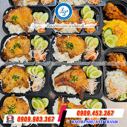 Hộp nhựa đế đen đựng thực phẩm Hộp nhựa đế đen đựng thực phẩm