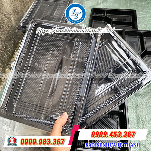 Hộp nhựa đế đen nắp trong suốt Hộp nhựa đế đen nắp trong suốt
