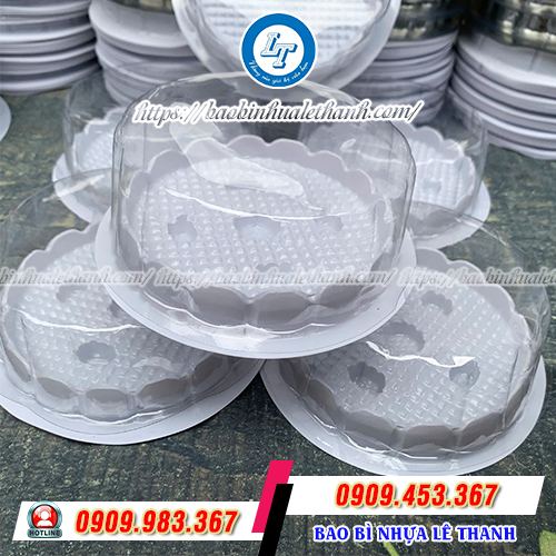 Hộp nhựa đựng bánh đế trắng Hộp nhựa đựng bánh đế trắng