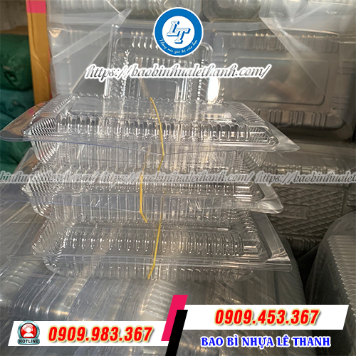 Hộp nhựa đựng bánh su kem nắp gập Hộp nhựa đựng bánh su kem nắp gập