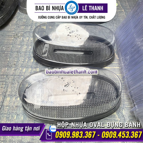 Hộp nhựa oval H12 đế đen