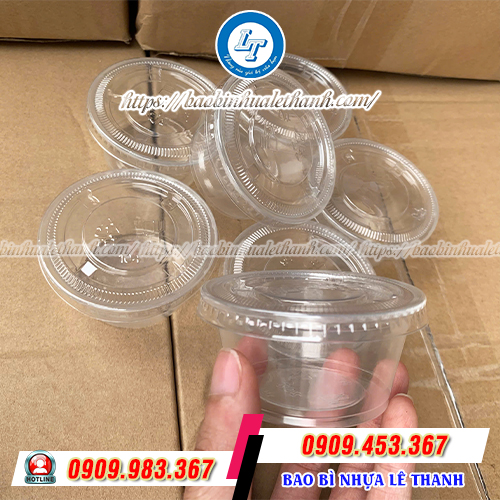 Hũ nhựa đựng sốt nắp rời trong suốt Hũ nhựa đựng sốt nắp rời trong suốt
