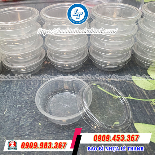Hũ nhựa đựng sốt nắp rời Hũ nhựa đựng sốt nắp rời