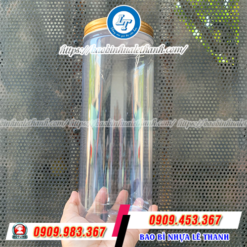 Hũ nhựa PET nắp nhôm sáng bóng Hũ nhựa PET nắp nhôm sáng bóng