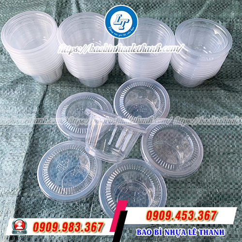 Ly nhựa đựng rau câu hoa mai cứng cáp Ly nhựa đựng rau câu hoa mai cứng cáp