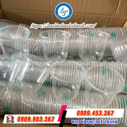 Ly nhựa đựng topping đáy bầu Ly nhựa đựng topping đáy bầu