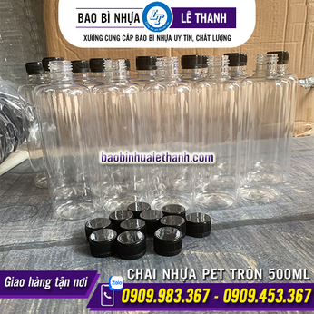 CHAI NHỰA PET TRÒN 500ML