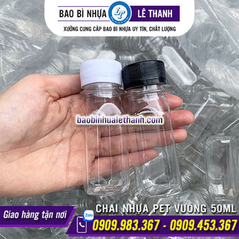 CHAI NHỰA PET VUÔNG 50ML