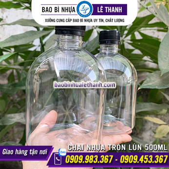 CHAI NHỰA TRÒN LÙN 500ML
