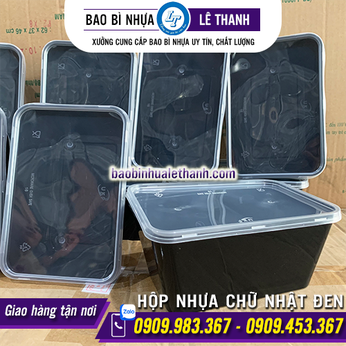 HỘP NHỰA CHỮ NHẬT ĐEN