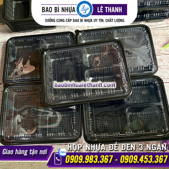 HỘP NHỰA ĐẾ ĐEN JB88 - 3 NGĂN