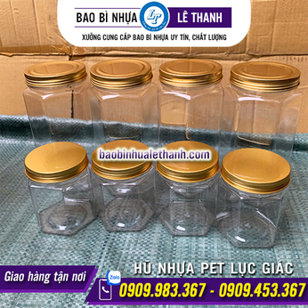 HŨ NHỰA PET LỤC GIÁC