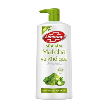 Sữa tắm Detox và bảo vệ khỏi vi khuẩn Lifebuoy - Matcha và Khổ Qua (Chai 800g)