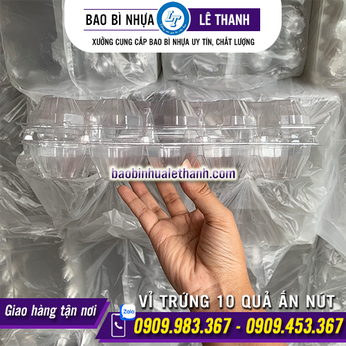 VỈ TRỨNG NHỰA 10 QUẢ ẤN NÚT