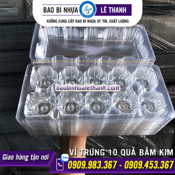 VỈ TRỨNG NHỰA 10 QUẢ BẤM KIM