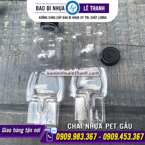 CHAI NHỰA PET HÌNH GẤU