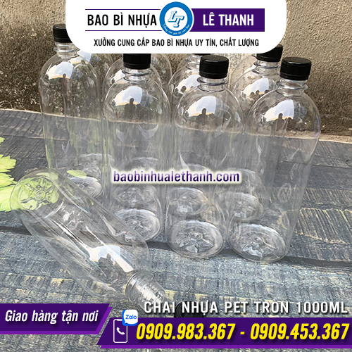 CHAI NHỰA PET TRÒN 1000ML