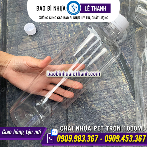 CHAI NHỰA PET TRÒN 1000ML