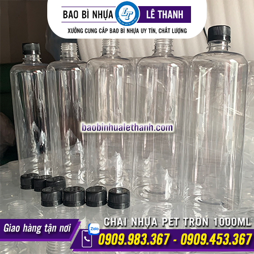CHAI NHỰA PET TRÒN 1000ML