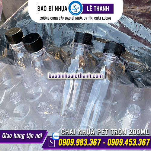 CHAI NHỰA PET TRÒN 200ML