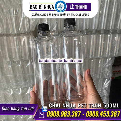 CHAI NHỰA PET TRÒN 500ML