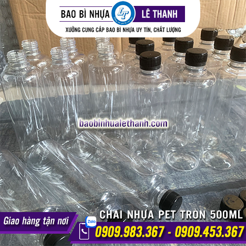 CHAI NHỰA PET TRÒN 500ML