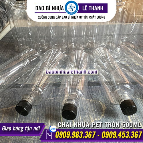 CHAI NHỰA PET TRÒN 500ML
