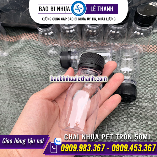 CHAI NHỰA PET TRÒN 50ML