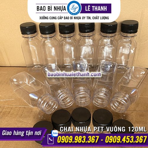 CHAI NHỰA PET VUÔNG 120ML