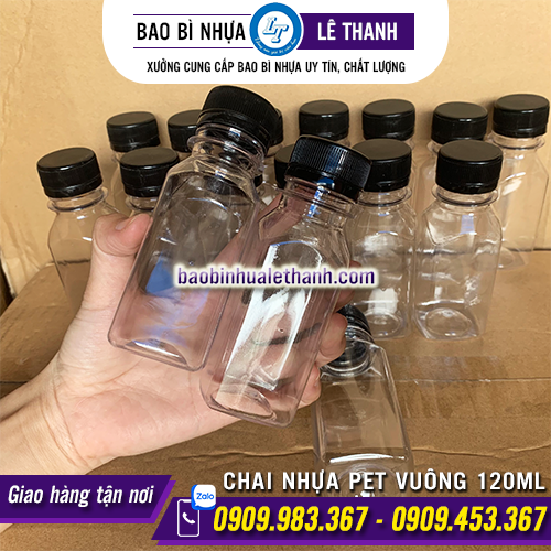 CHAI NHỰA PET VUÔNG 120ML