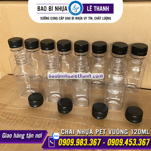 CHAI NHỰA PET VUÔNG 120ML