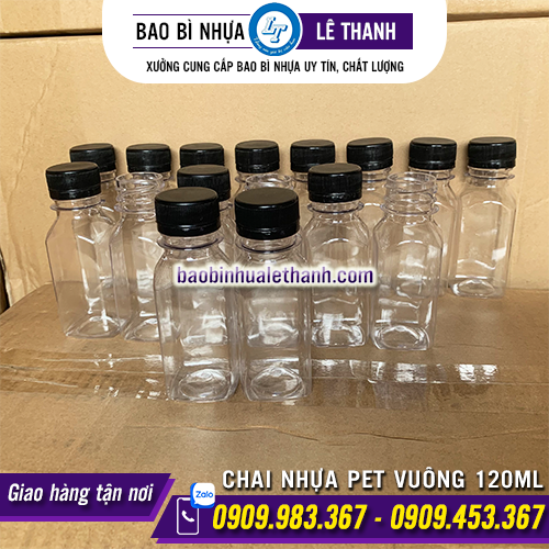 CHAI NHỰA PET VUÔNG 120ML