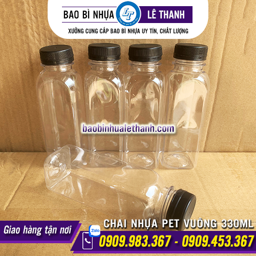 CHAI NHỰA PET VUÔNG 330ML