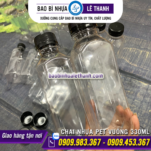 CHAI NHỰA PET VUÔNG 330ML
