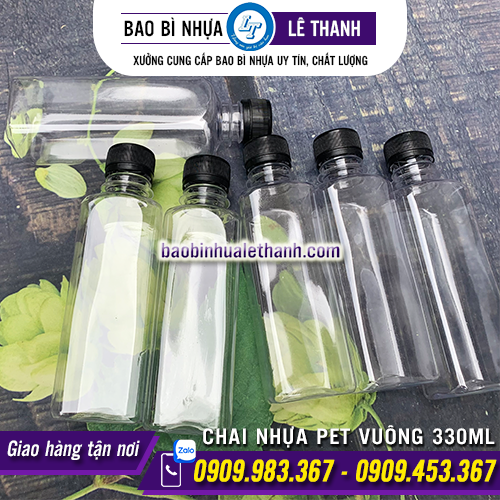 CHAI NHỰA PET VUÔNG 330ML