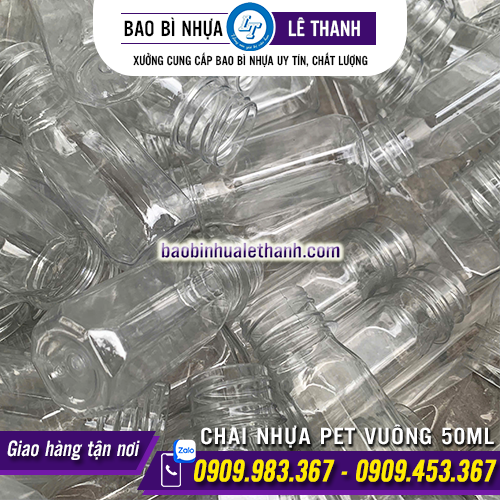 CHAI NHỰA PET VUÔNG 50ML