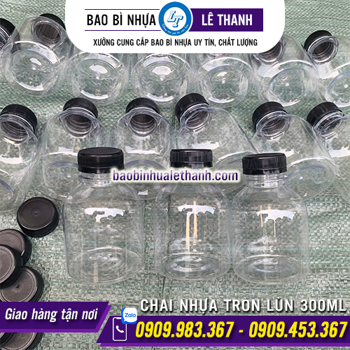 CHAI NHỰA TRÒN LÙN 330ML MIỆNG RỘNG