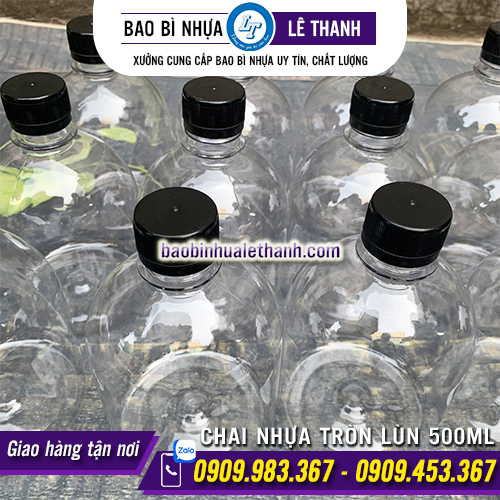 CHAI NHỰA TRÒN LÙN 500ML