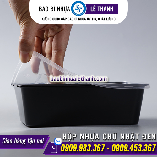 HỘP NHỰA CHỮ NHẬT ĐEN
