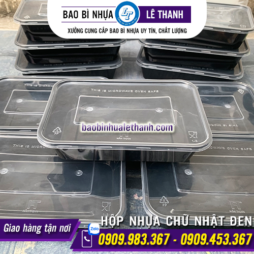 HỘP NHỰA CHỮ NHẬT ĐEN