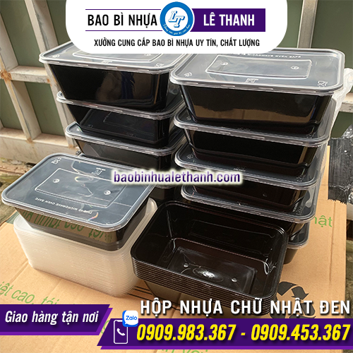 HỘP NHỰA CHỮ NHẬT ĐEN