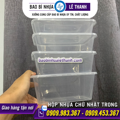 HỘP NHỰA CHỮ NHẬT TRONG