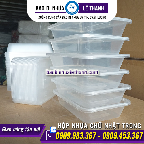 HỘP NHỰA CHỮ NHẬT TRONG