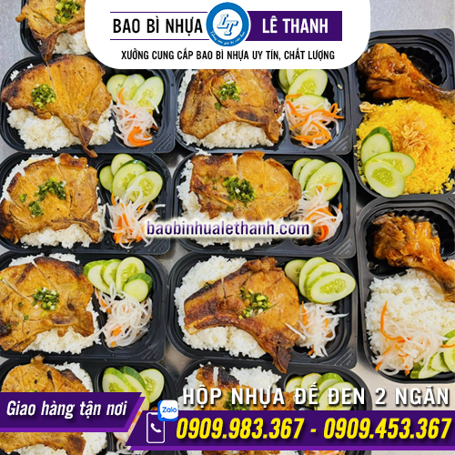 HỘP NHỰA ĐẾ ĐEN HT17 - 2 NGĂN