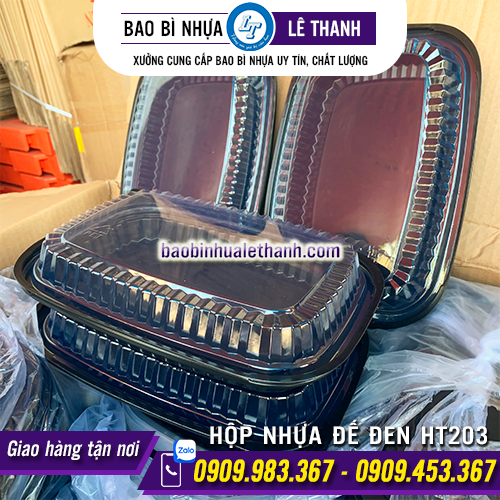 HỘP NHỰA ĐẾ ĐEN HT203