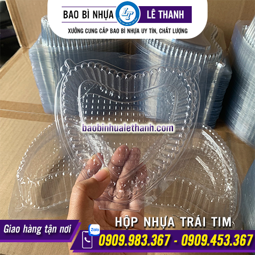 HỘP NHỰA ĐỰNG BÁNH HÌNH TRÁI TIM